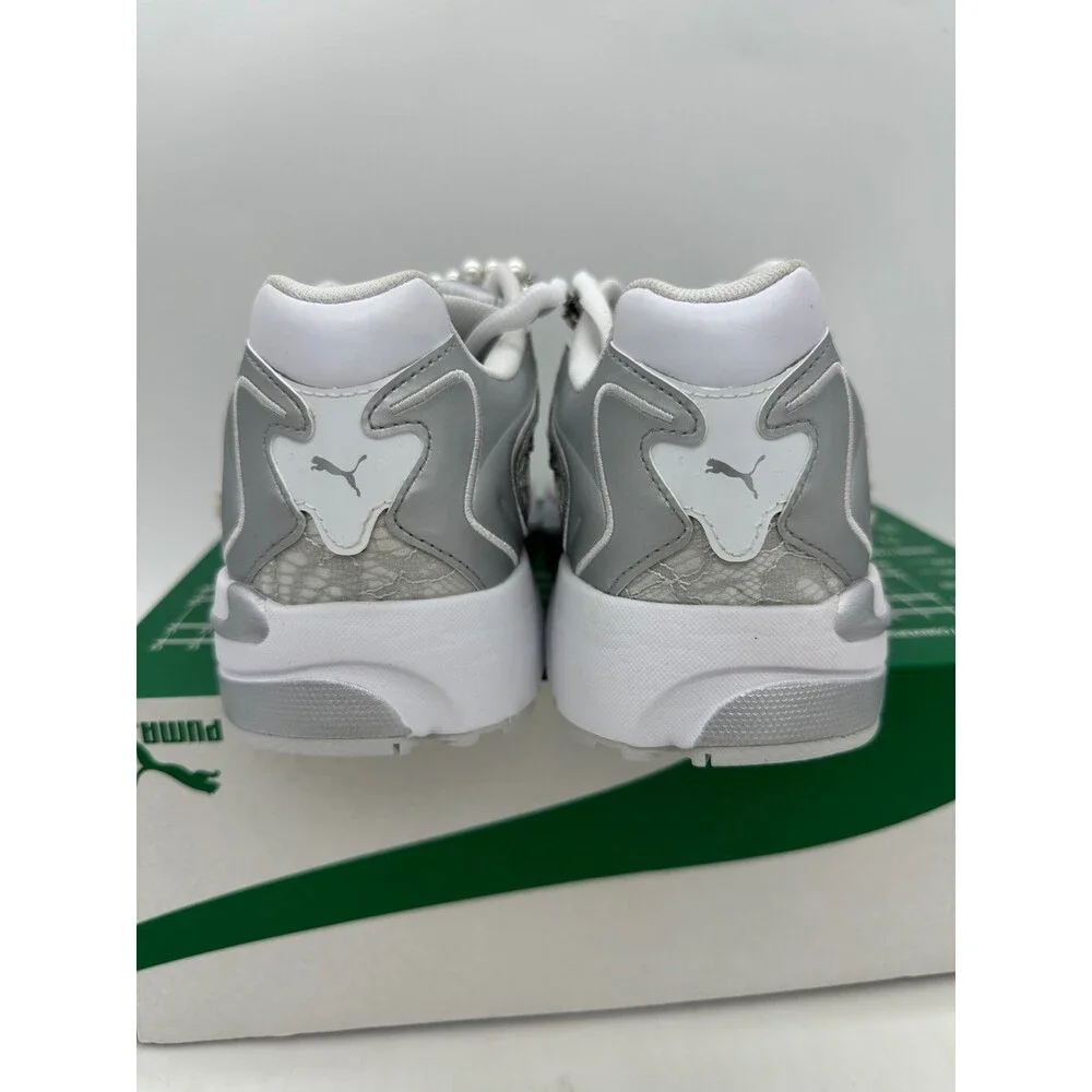 Puma Extos Feminine Men's Size 12 Silver White Athletic Shoes 399965 01